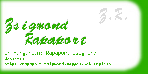 zsigmond rapaport business card